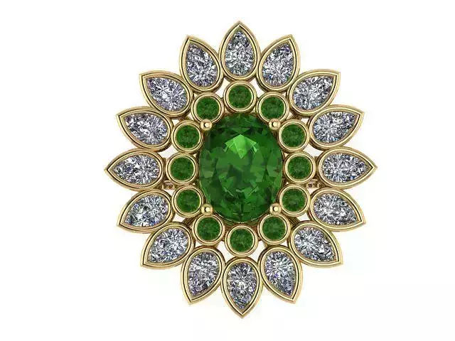 Beautiful Oval ring with Pear halo