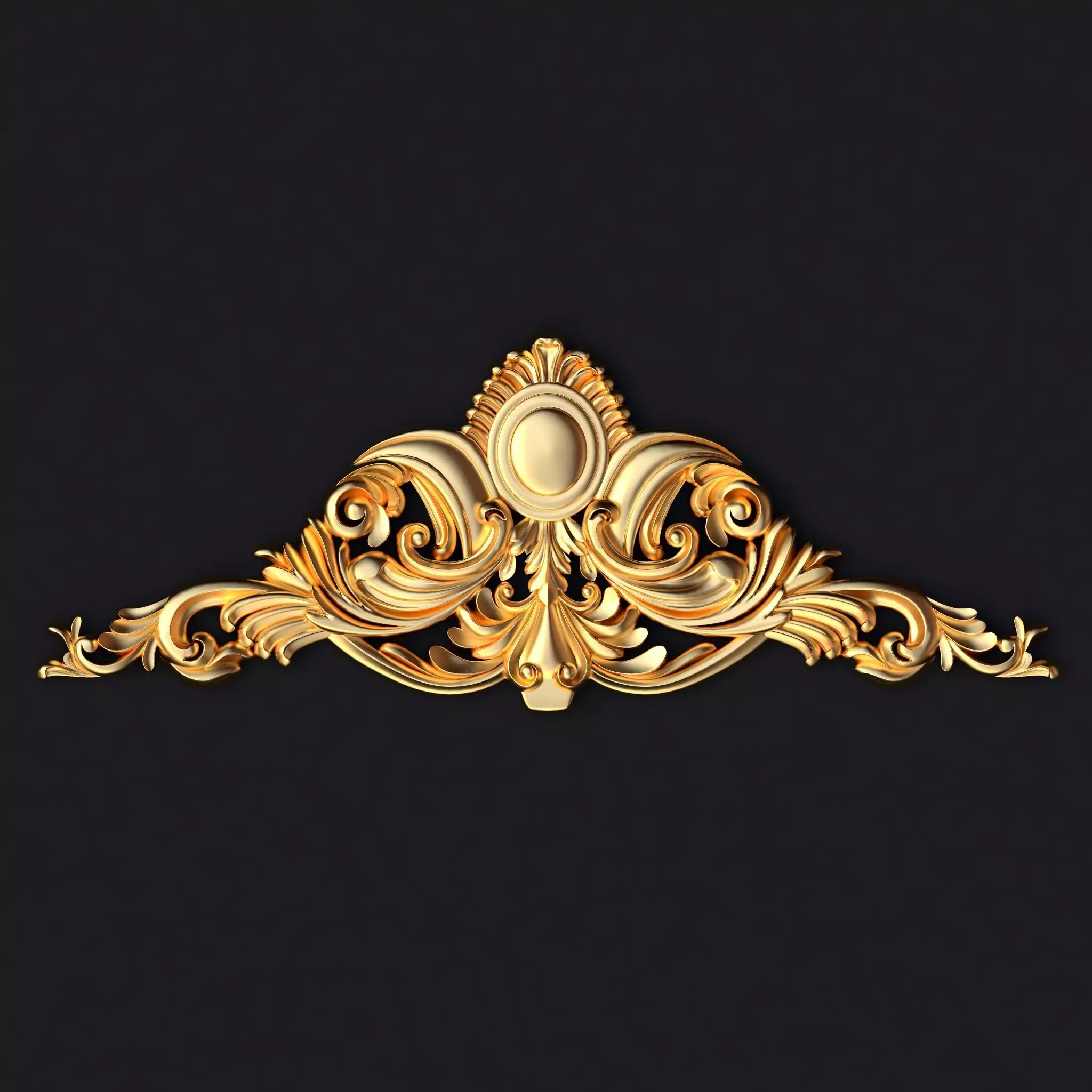 dekor golden ornate crown 3D model