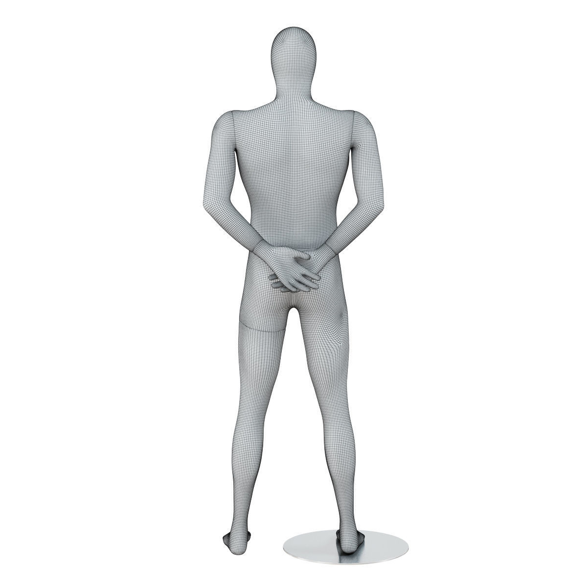 Black mannequin with gold mask 166 3D model_7