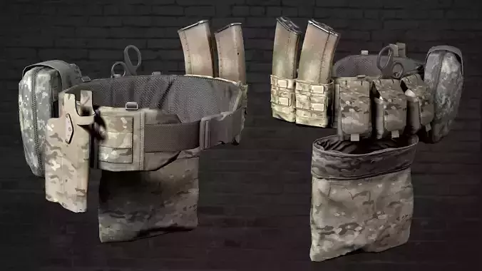 MILITARY Game Ready Warbelt Vector Low-poly 3D model