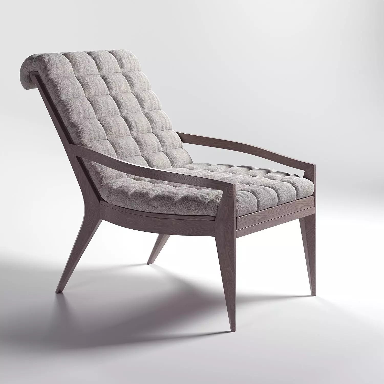 Armchair lounge chair with wooden legs Free 3D model_0