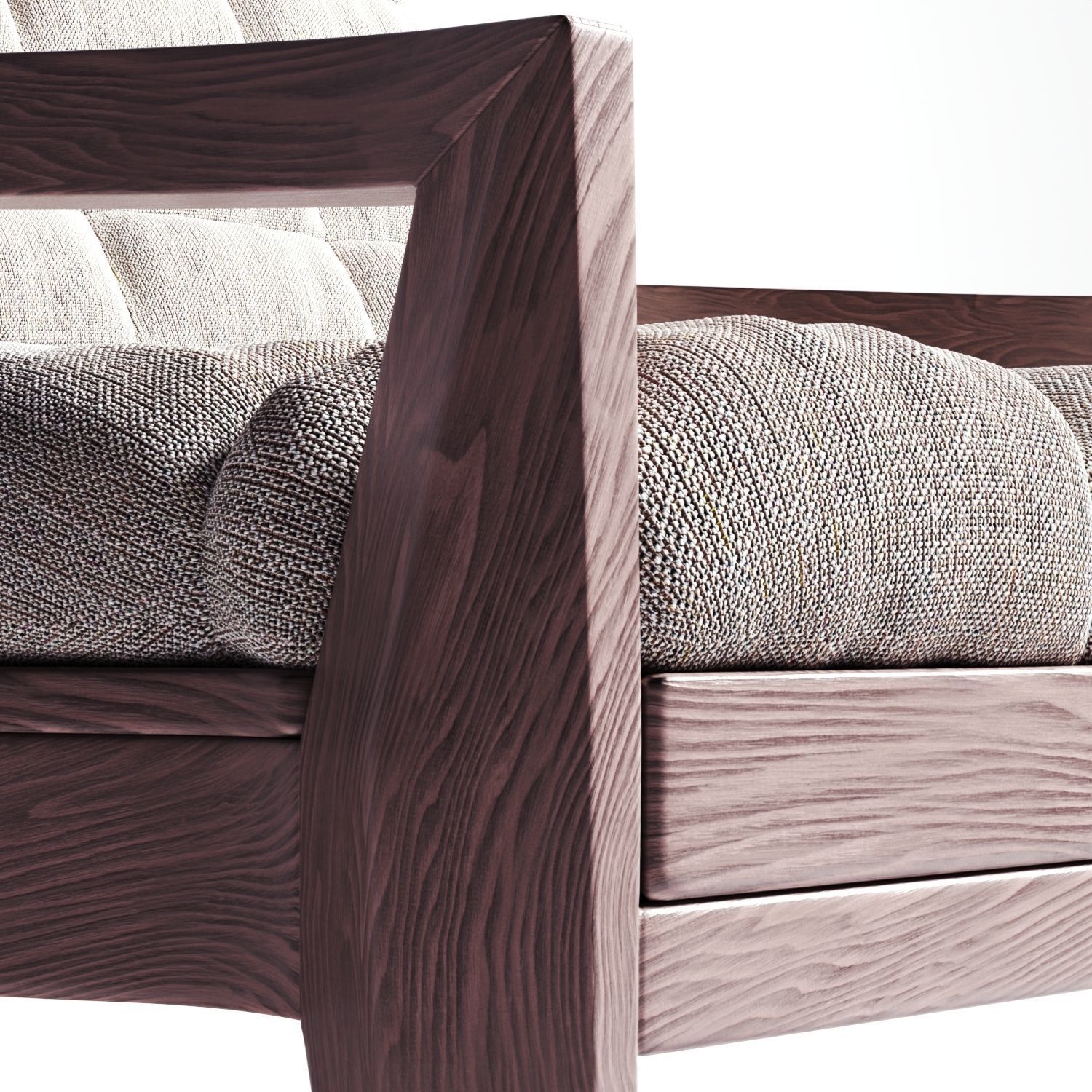 Armchair lounge chair with wooden legs Free 3D model_2