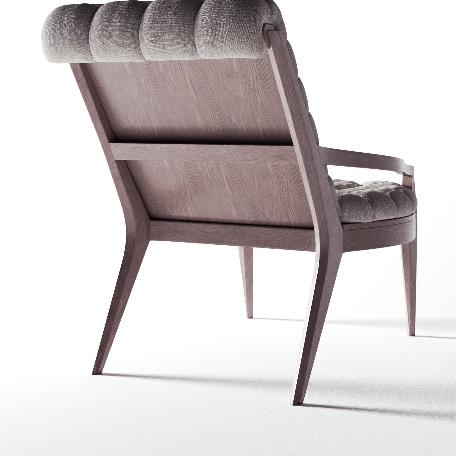 Armchair lounge chair with wooden legs Free 3D model_5