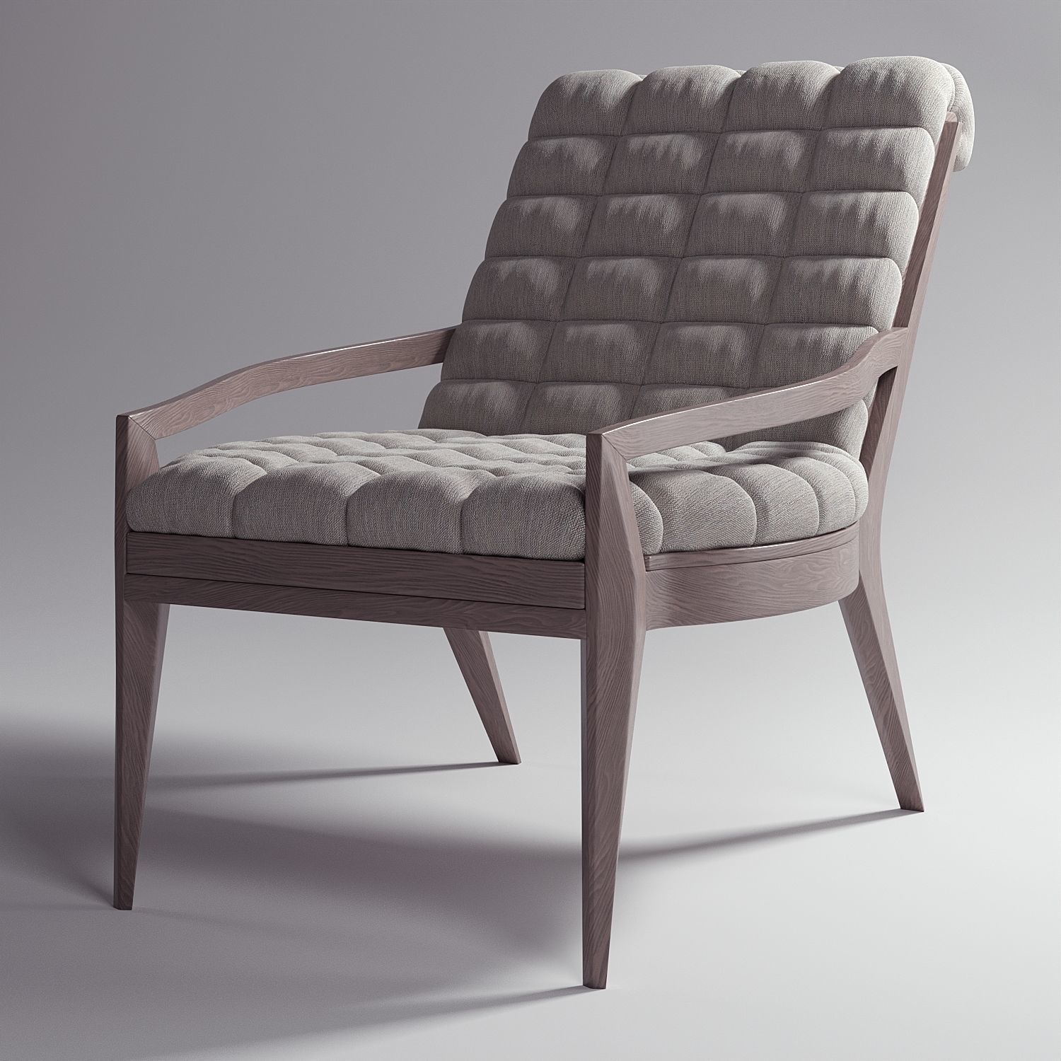 Armchair lounge chair with wooden legs Free 3D model_1