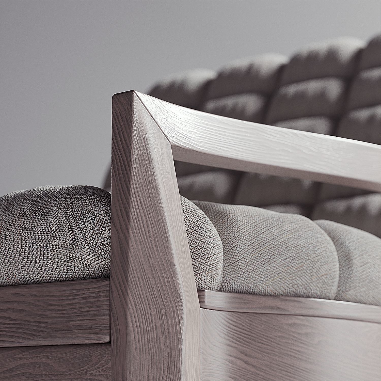 Armchair lounge chair with wooden legs Free 3D model_4