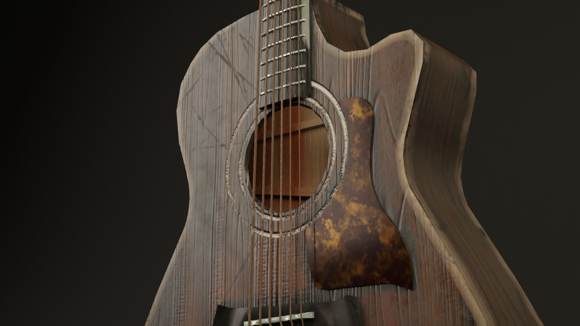 Guitar The Last Of Us Type Ellie Low-poly 3D model_7