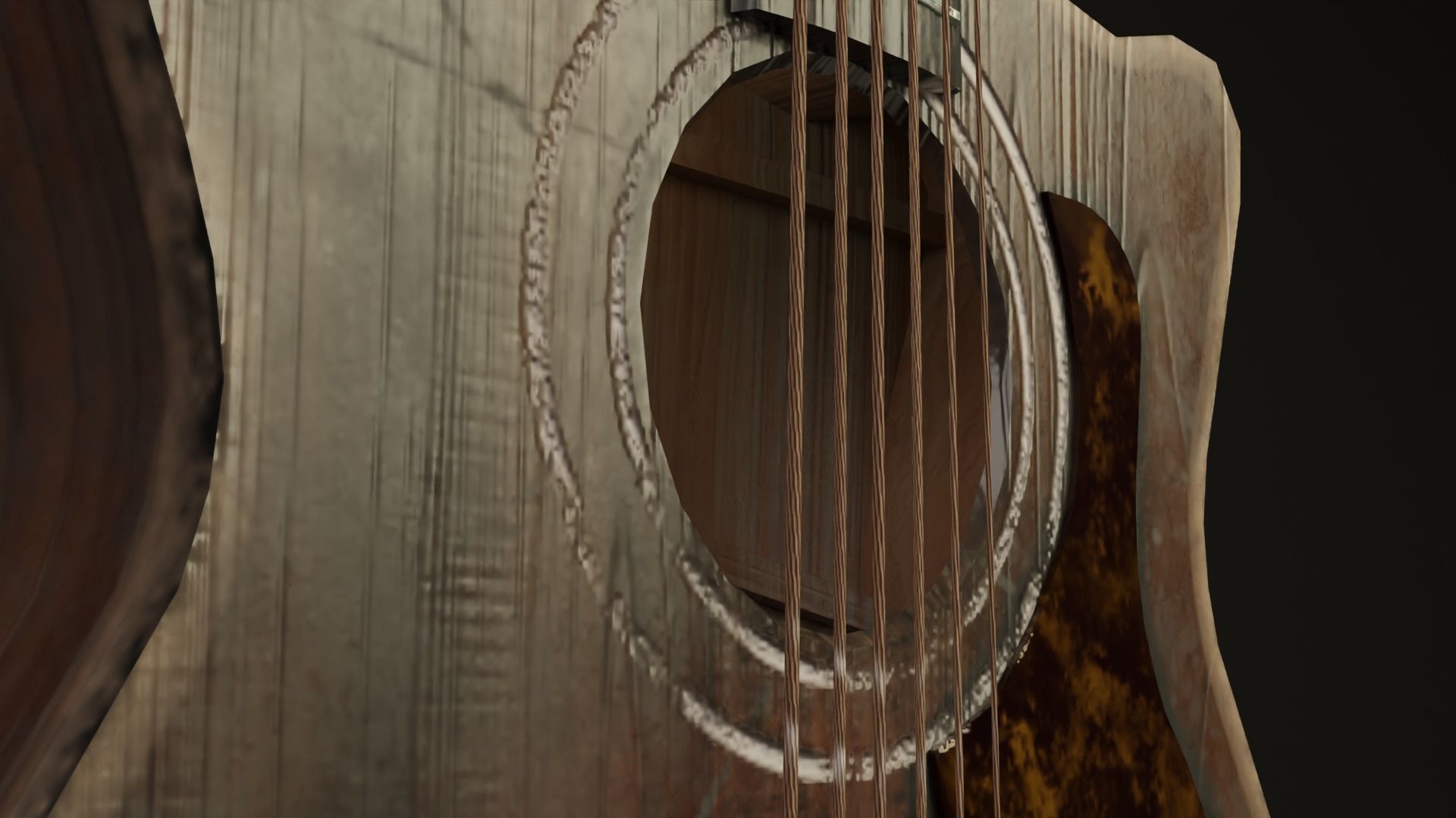 Guitar The Last Of Us Type Ellie Low-poly 3D model_2