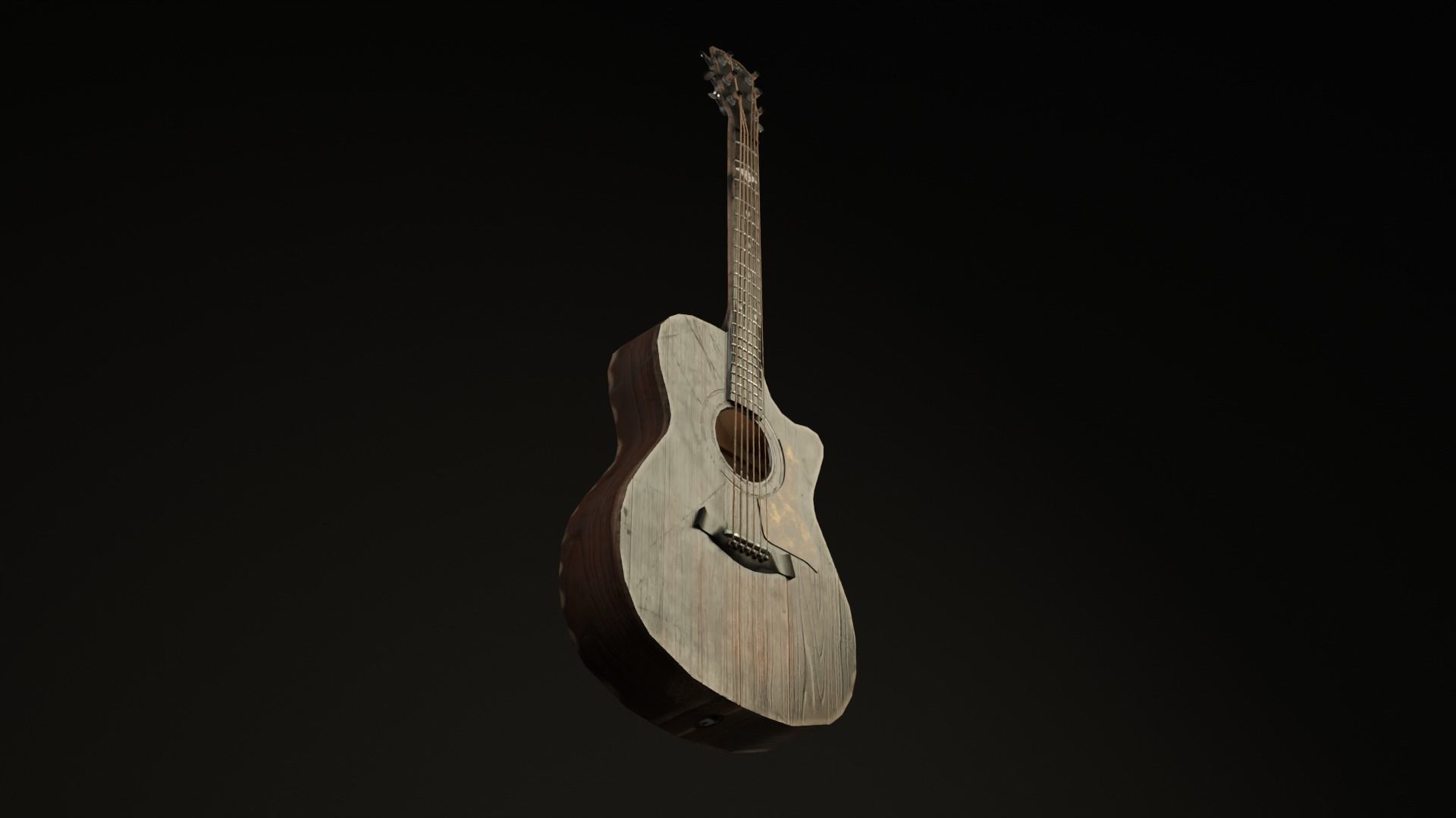 Guitar The Last Of Us Type Ellie Low-poly 3D model_3