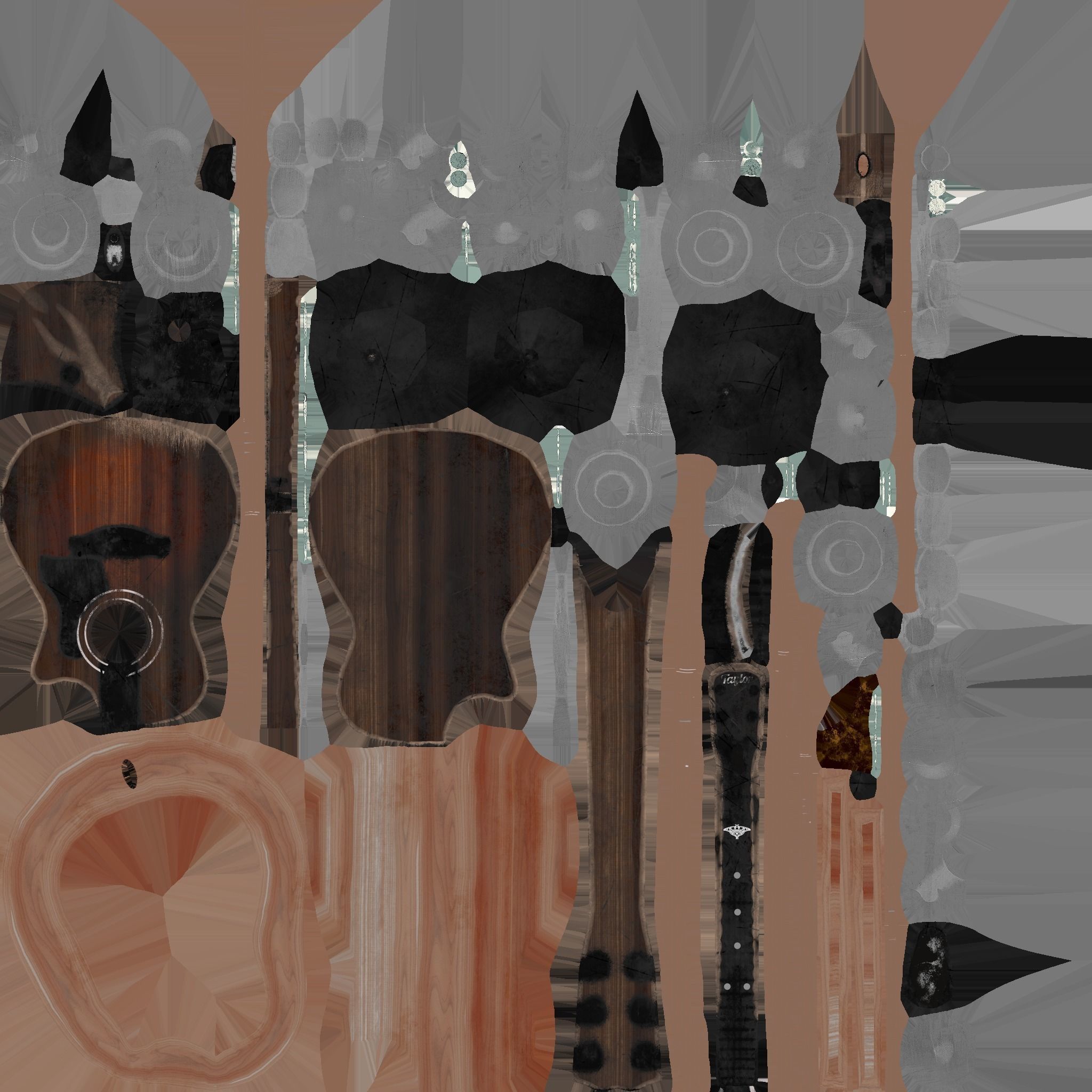 Guitar The Last Of Us Type Ellie Low-poly 3D model_11