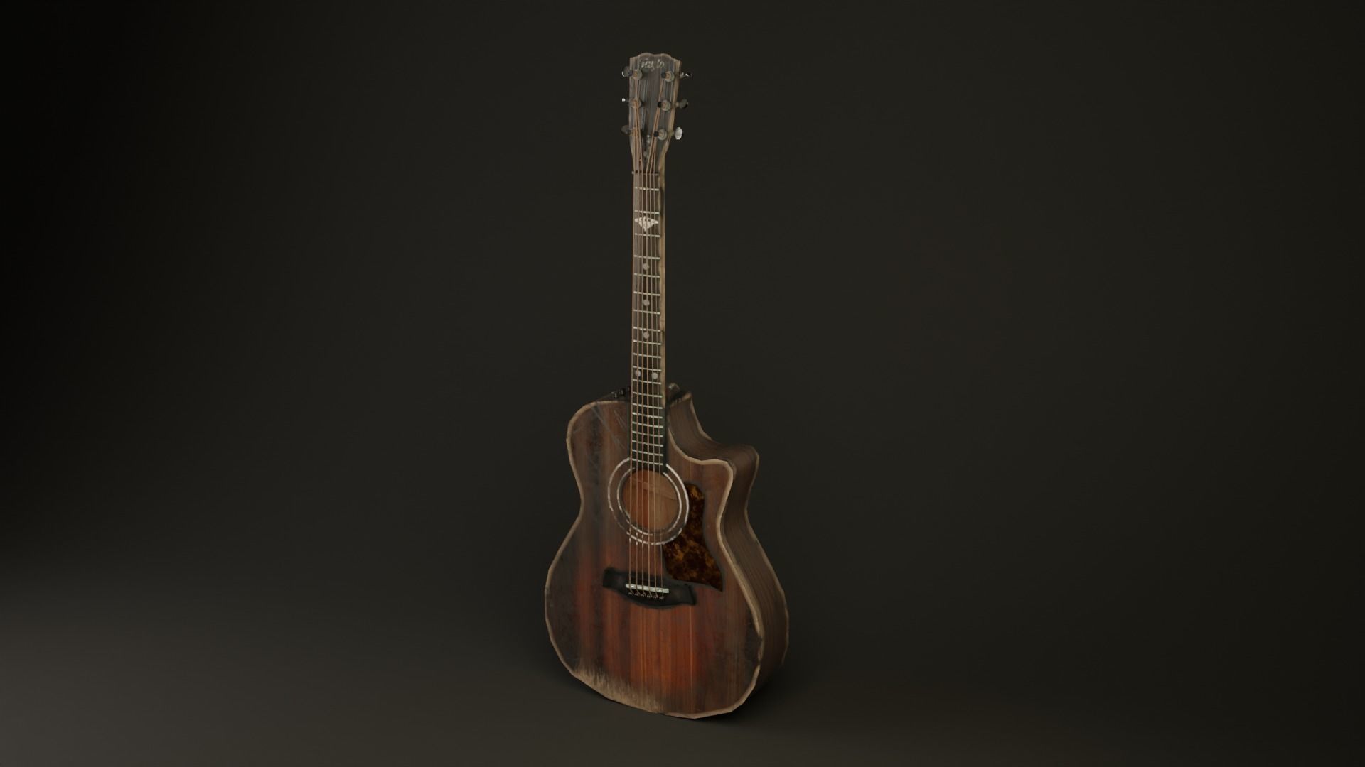 Guitar The Last Of Us Type Ellie Low-poly 3D model_1