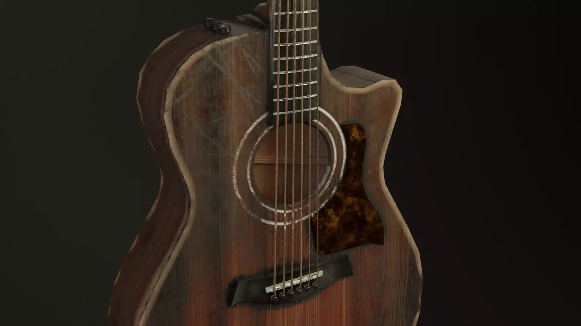 Guitar The Last Of Us Type Ellie Low-poly 3D model_0