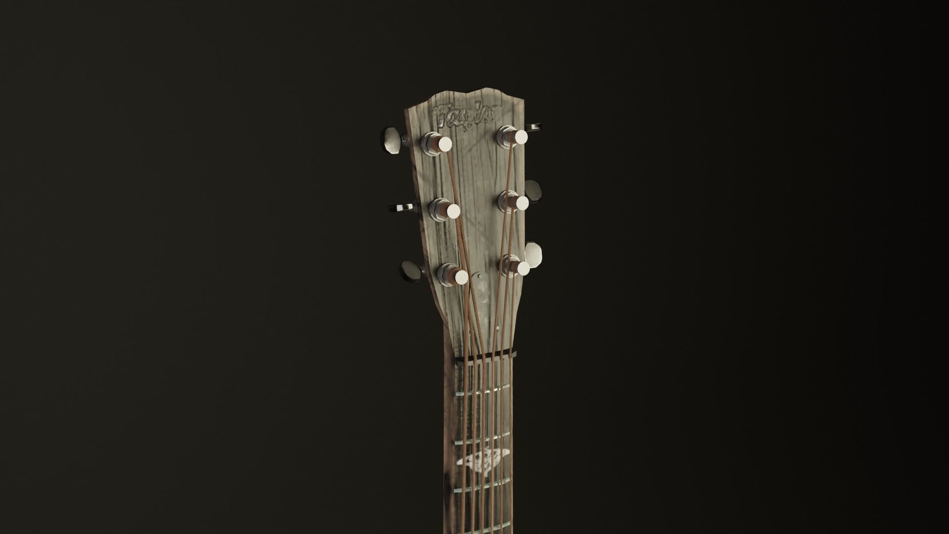 Guitar The Last Of Us Type Ellie Low-poly 3D model_10
