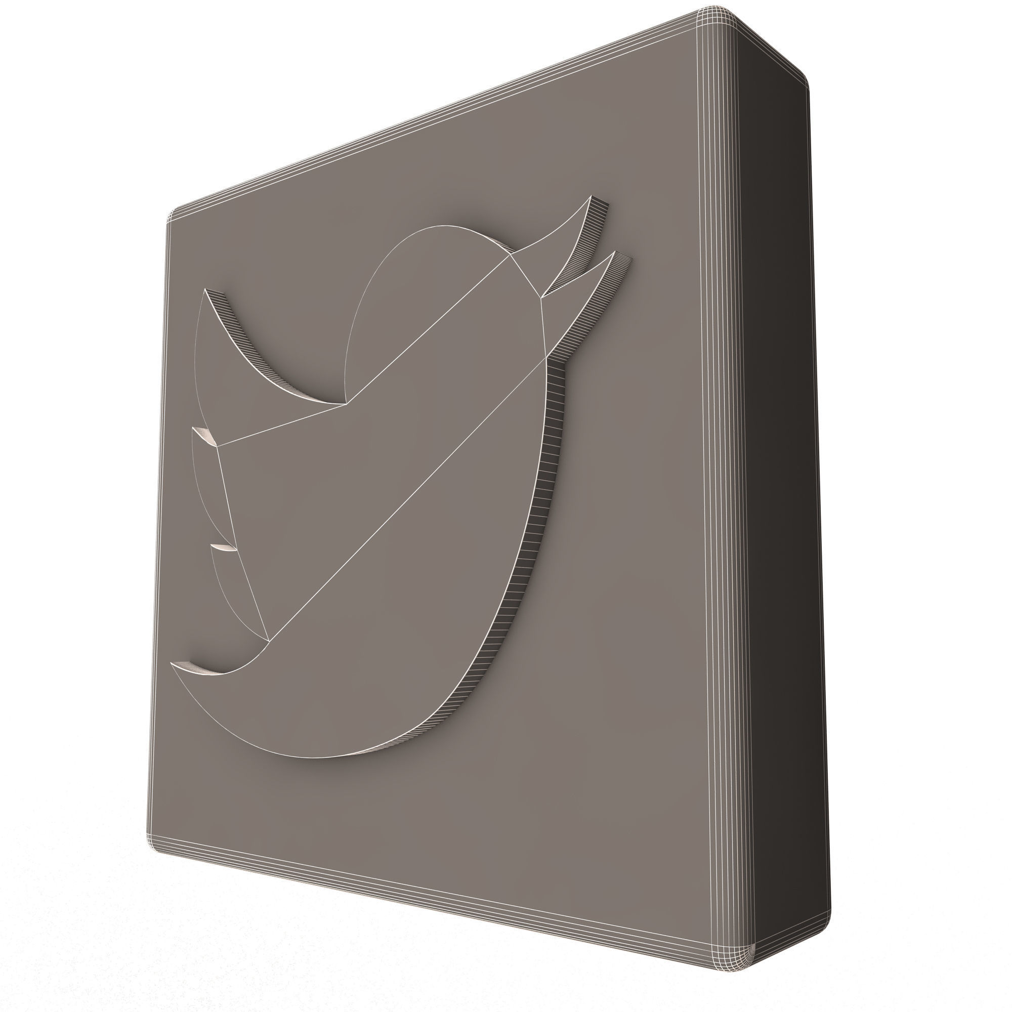 Social Media Logo Low-poly 3D model_7