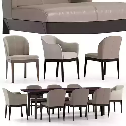 Giorgetti dining table with six chairs