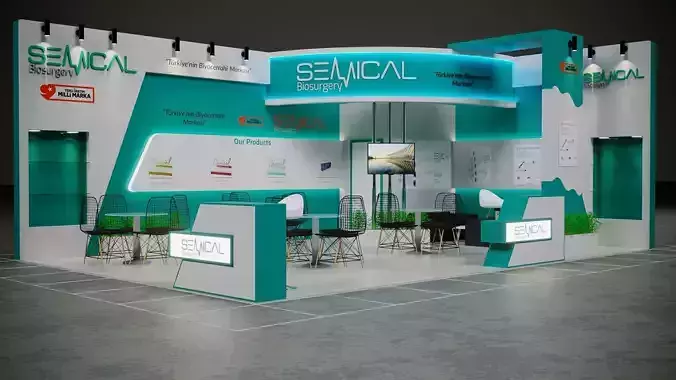 Booth Exhibition Stand Stall 6x9m Height 366cm 2 Side 3D model 3D model