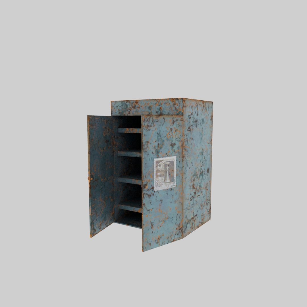 Soviet wardrobe Low-poly 3D model_1
