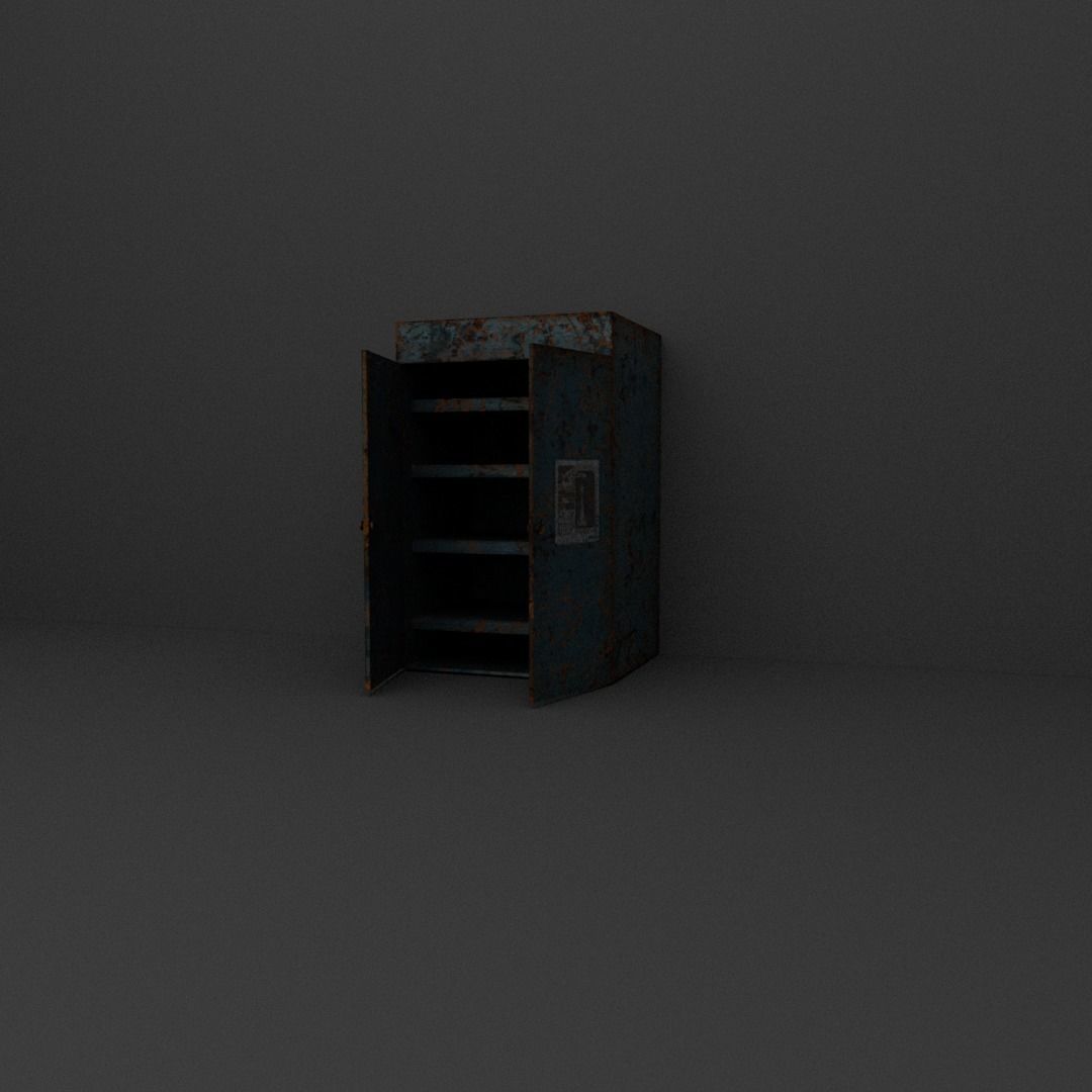 Soviet wardrobe Low-poly 3D model_3