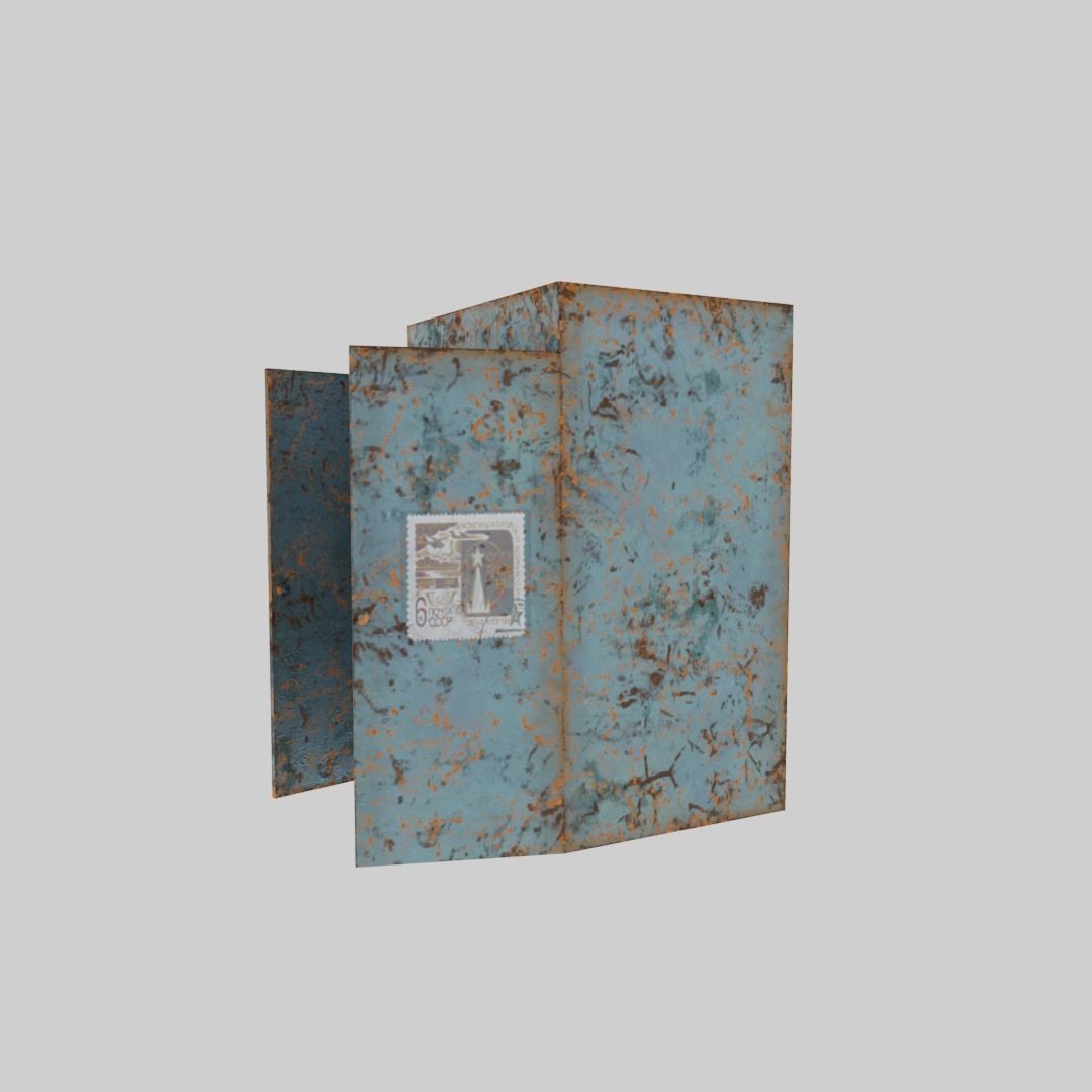 Soviet wardrobe Low-poly 3D model_8