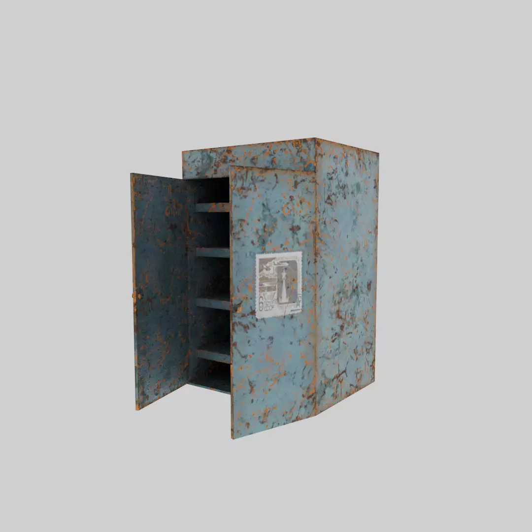 Soviet wardrobe Low-poly 3D model_0