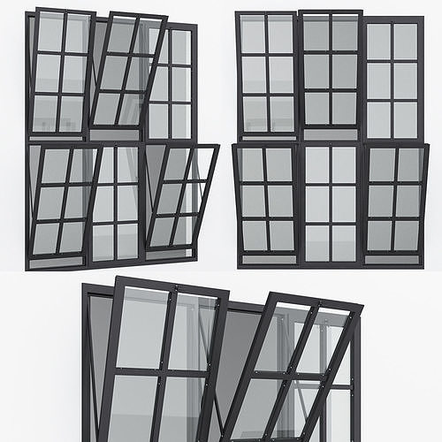 Aluminium window 12 3D model