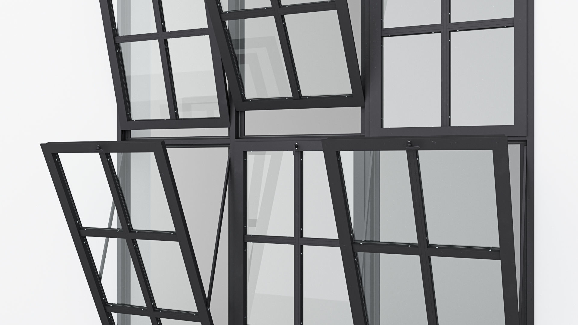 Aluminium window 12 3D model_1