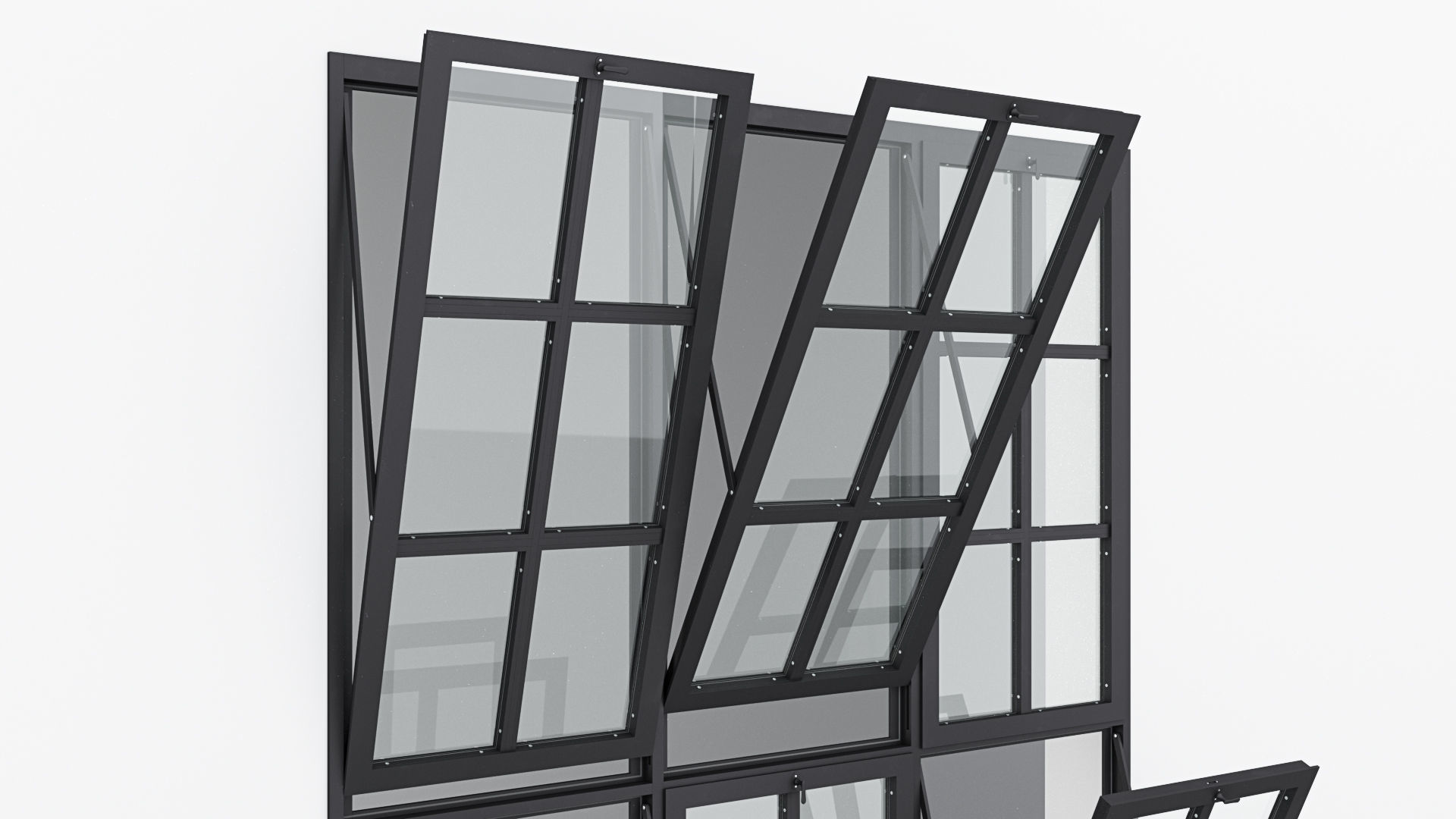 Aluminium window 12 3D model_2