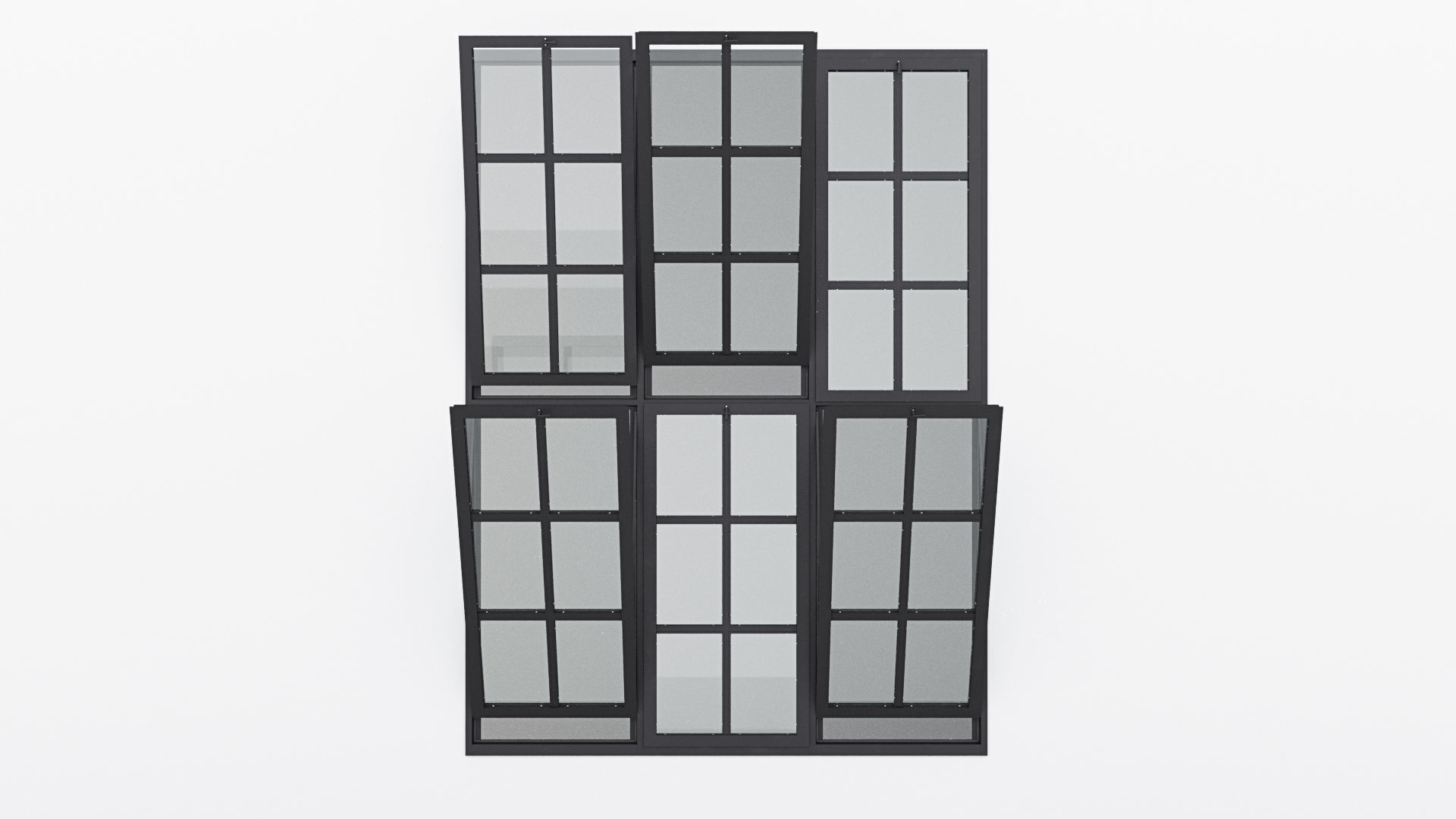Aluminium window 12 3D model_3