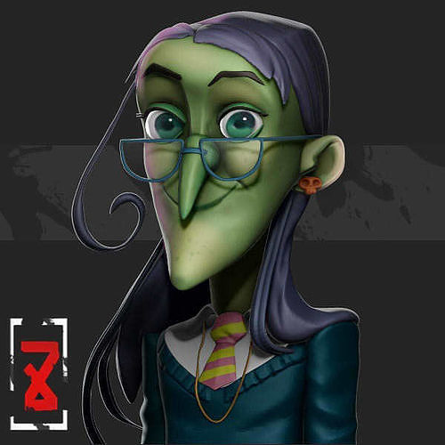 green witch mascot nft Free 3D print model