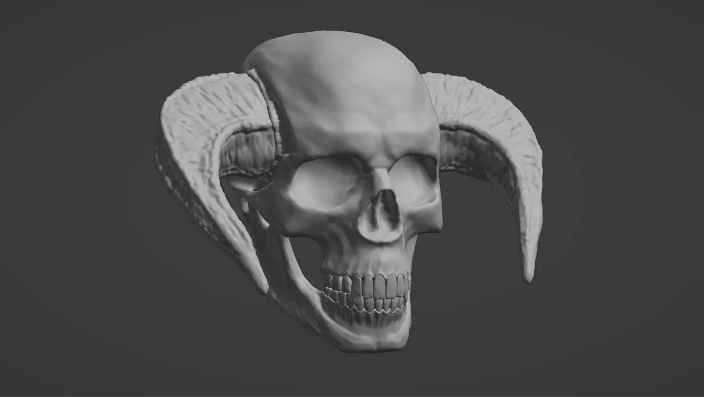 demon skull 3D model_0