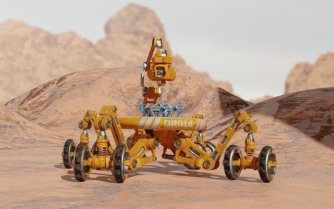 Robot-rover Low-poly 3D model