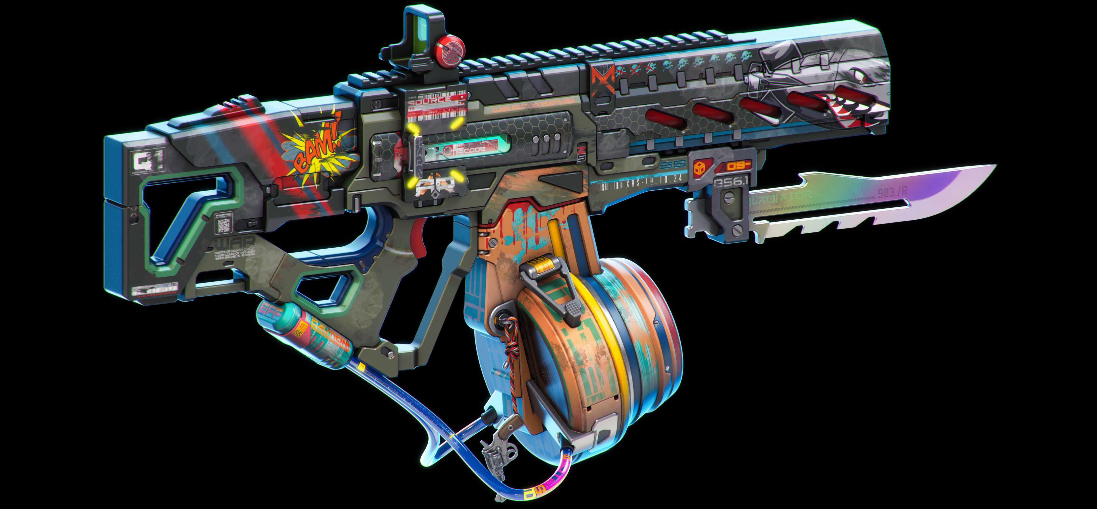 Sci-Fi Rifles Set Kitbash  3D model_5