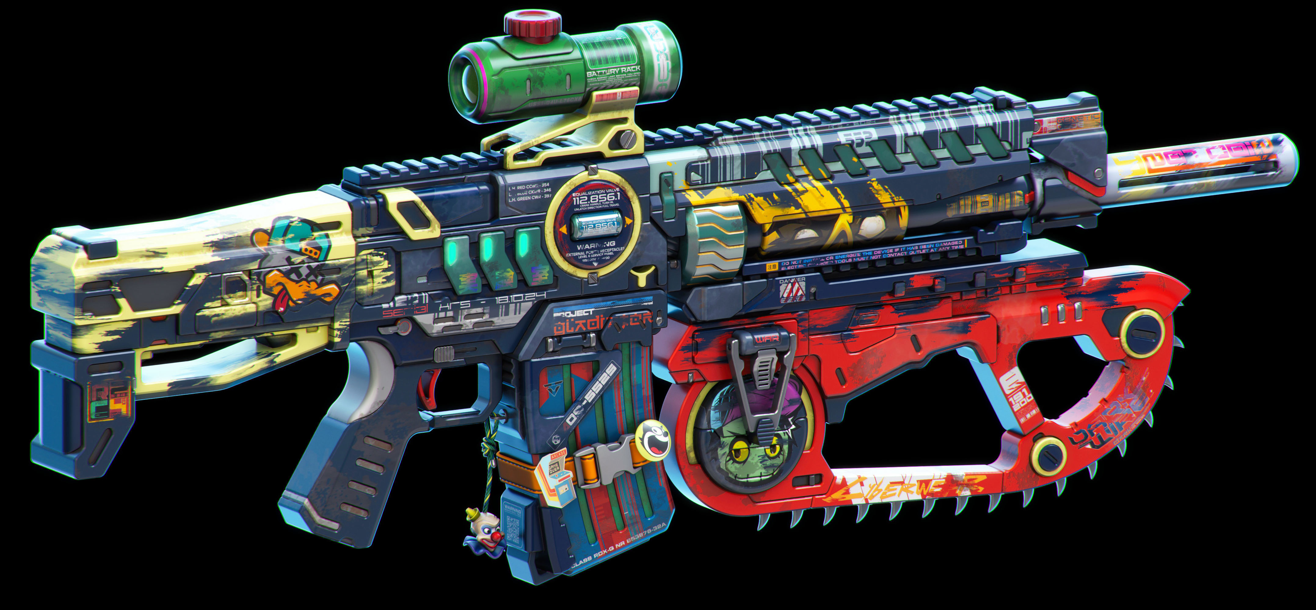 Sci-Fi Rifles Set Kitbash  3D model_6