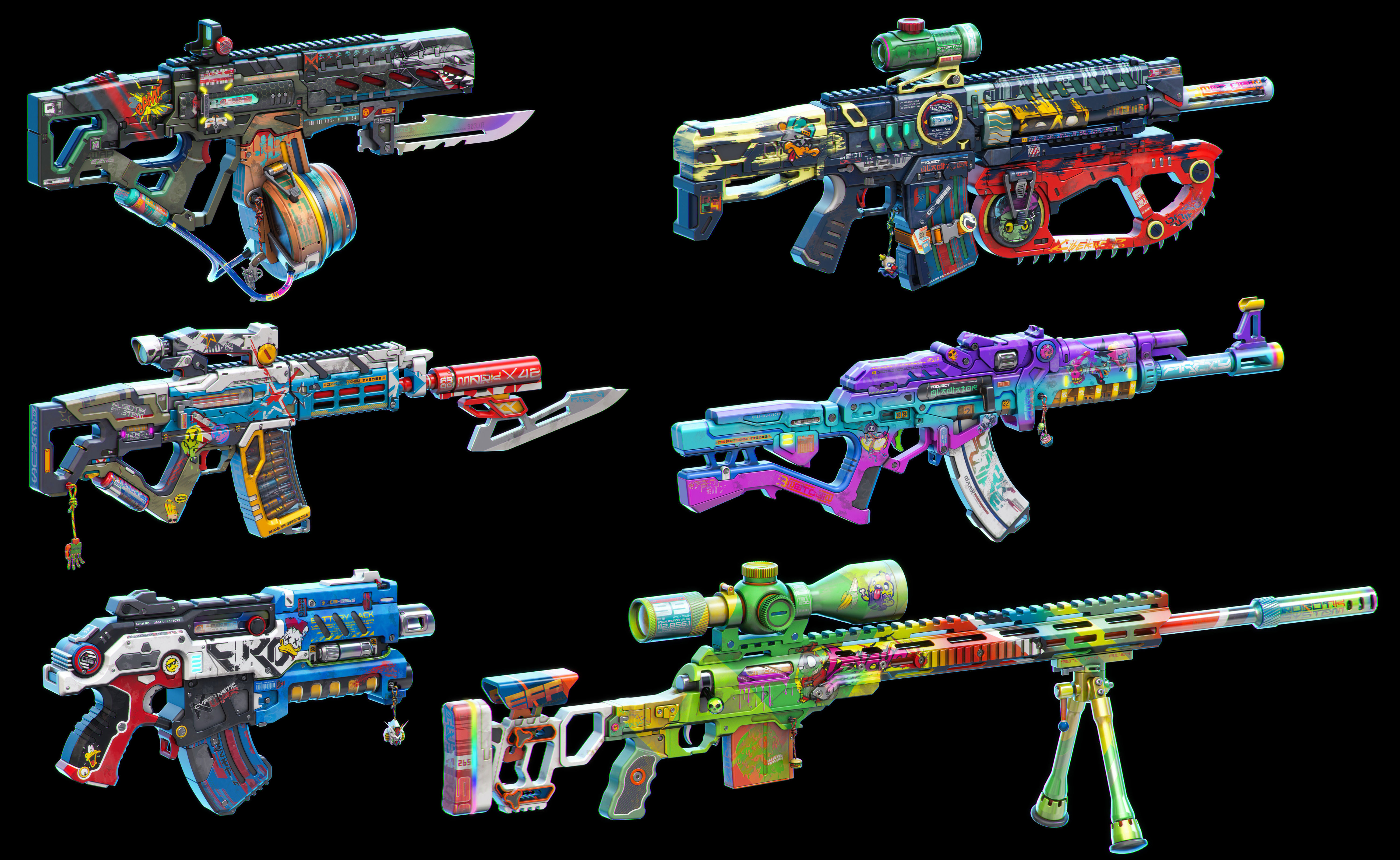 Sci-Fi Rifles Set Kitbash  3D model_1