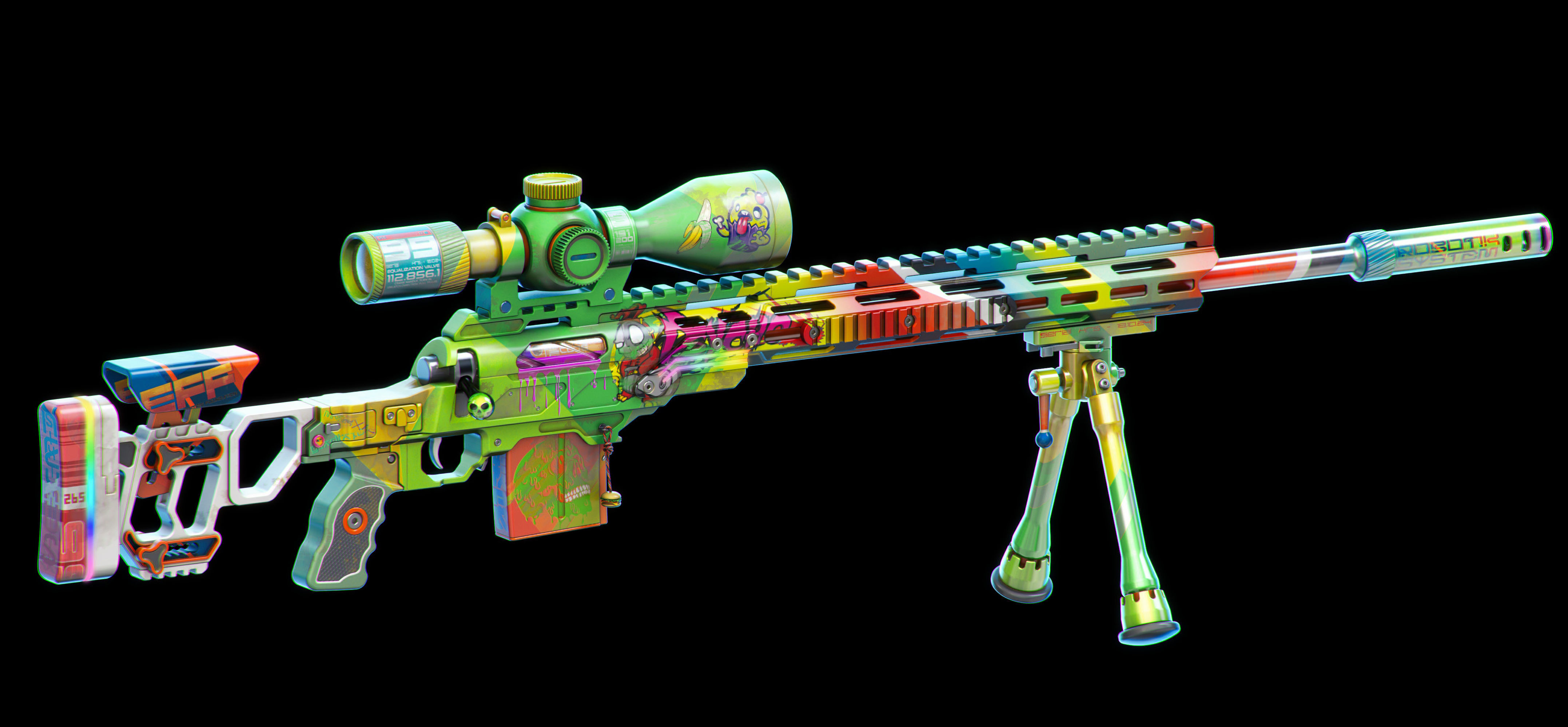 Sci-Fi Rifles Set Kitbash  3D model_7