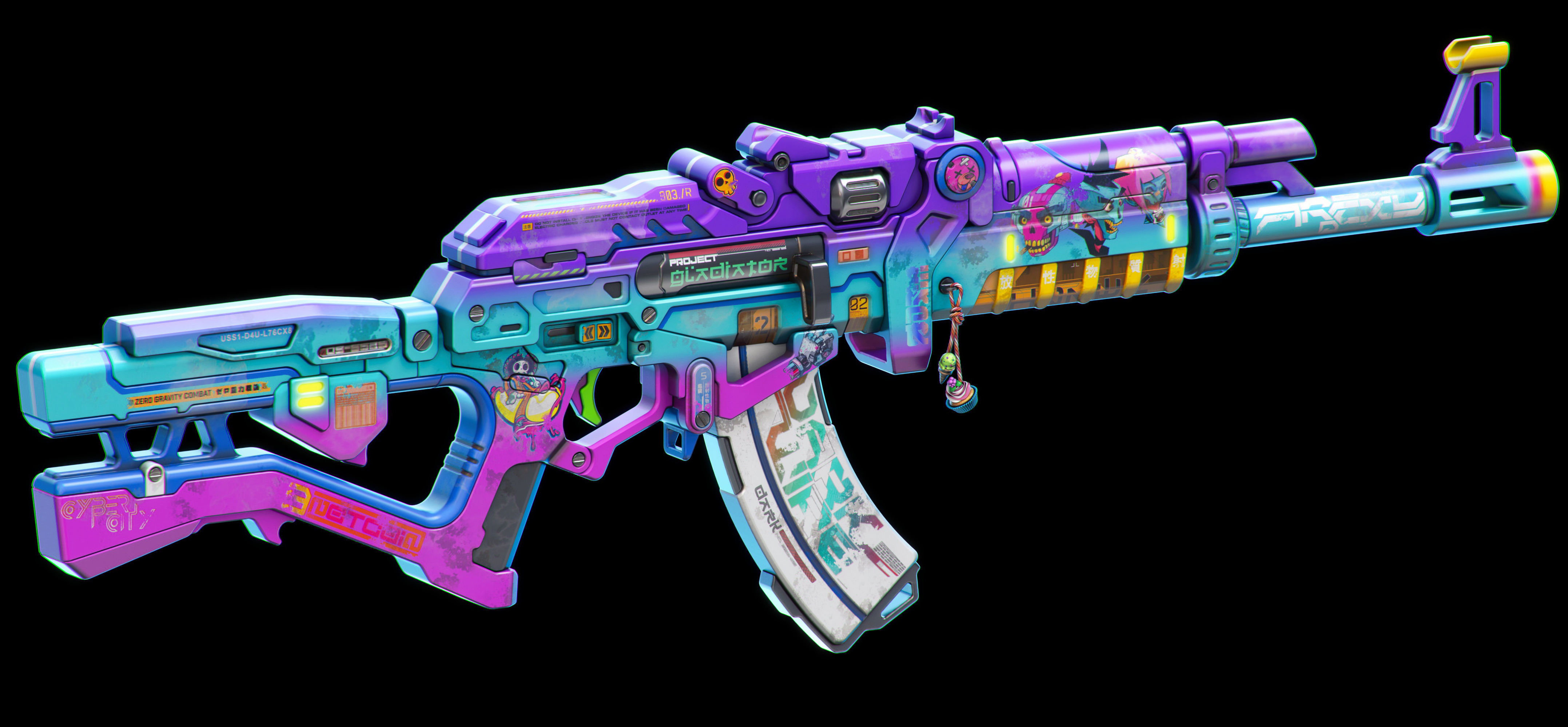 Sci-Fi Rifles Set Kitbash  3D model_4