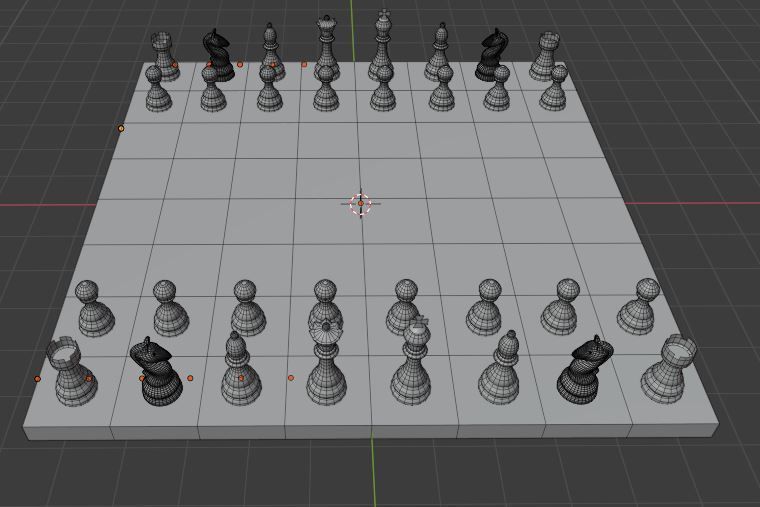 chess 3d board Low-poly 3D model_3