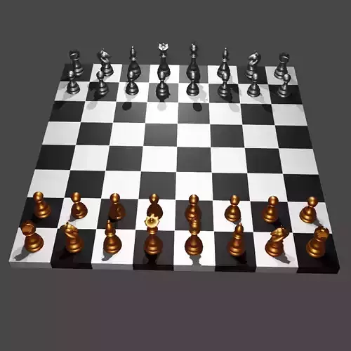 chess 3d board Low-poly 3D model