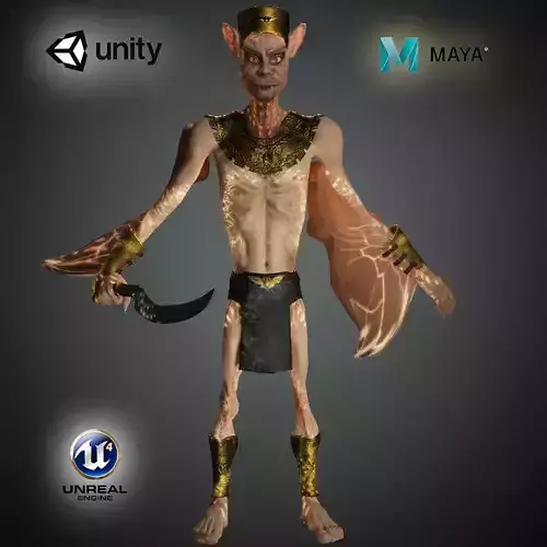 bat king  High quality character full Rigged and Animated 3D model