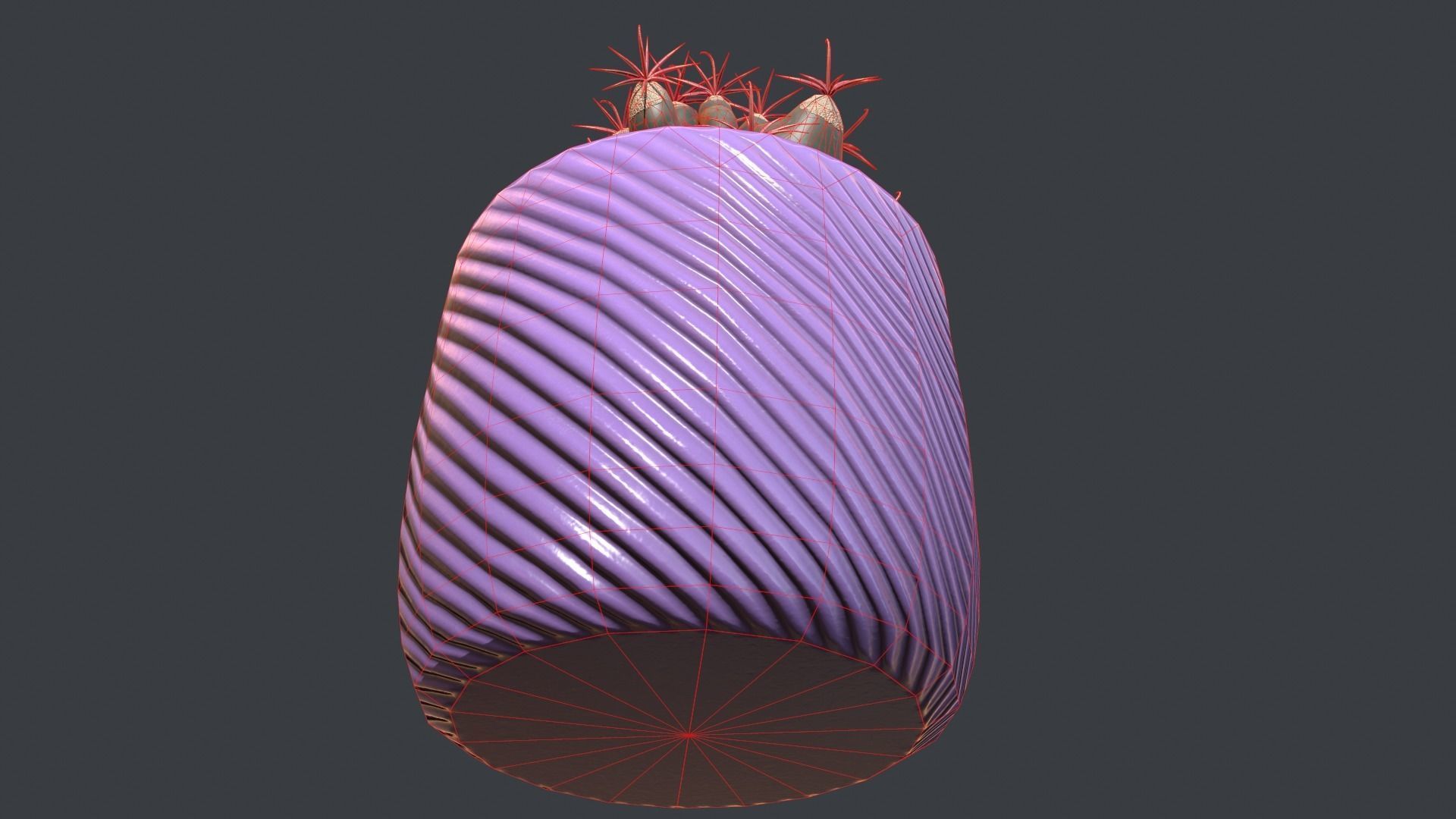 Ferocactus emori Low-poly 3D model_6