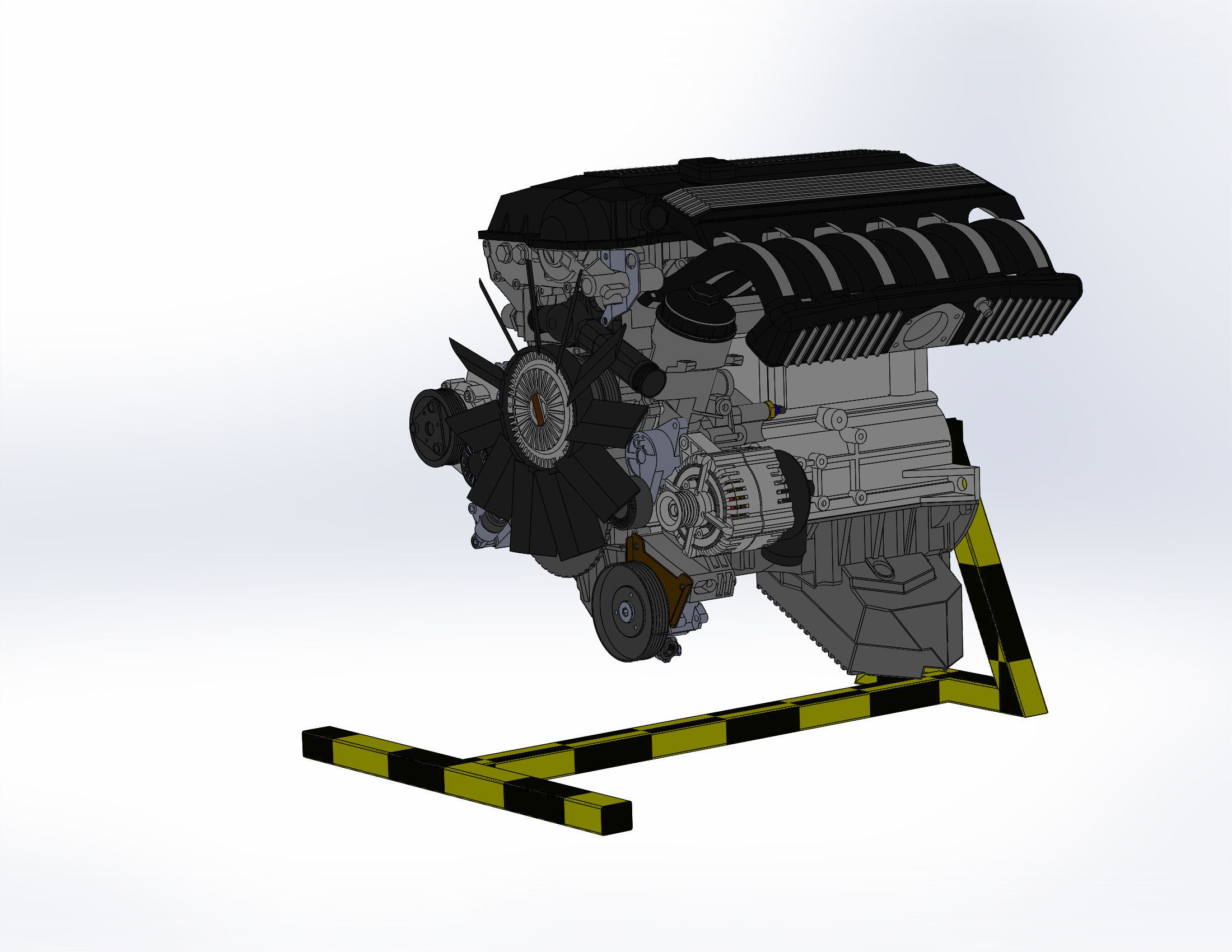 Car engine M52b25 3D print model_6