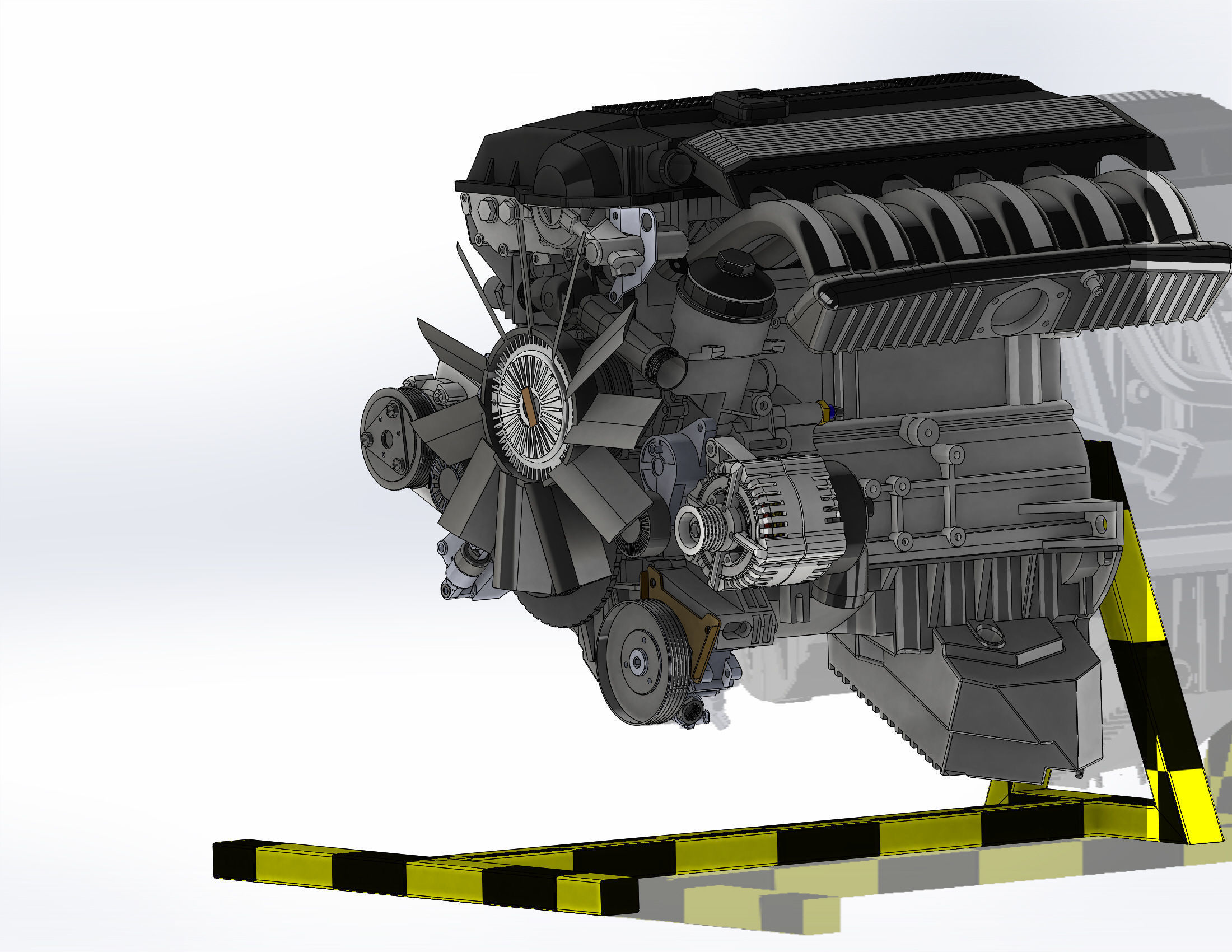 Car engine M52b25 3D print model_3