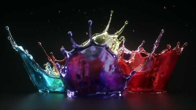 Crown Splash Animated 3D model 3