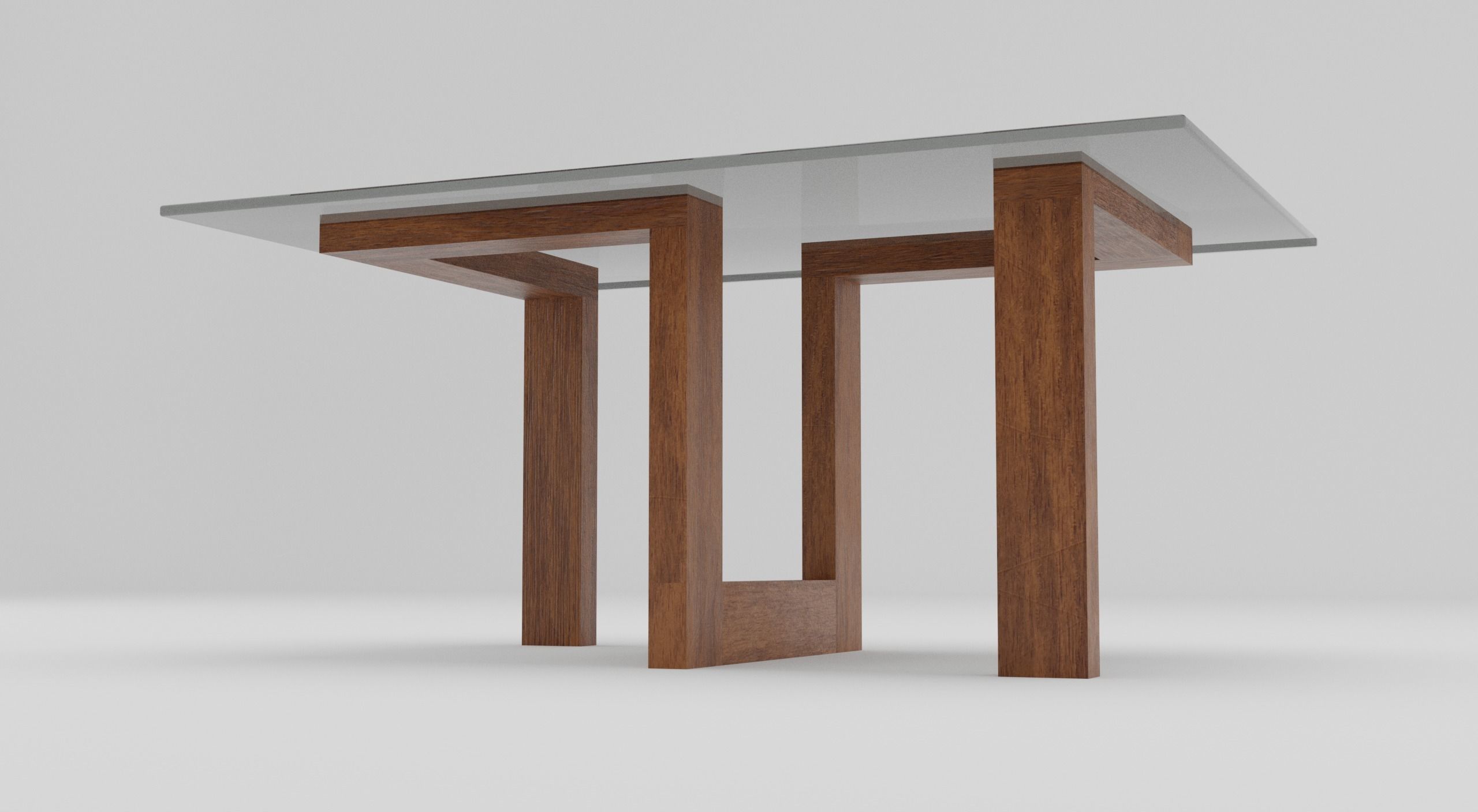 Glass Coffee Table Low-poly 3D model_3