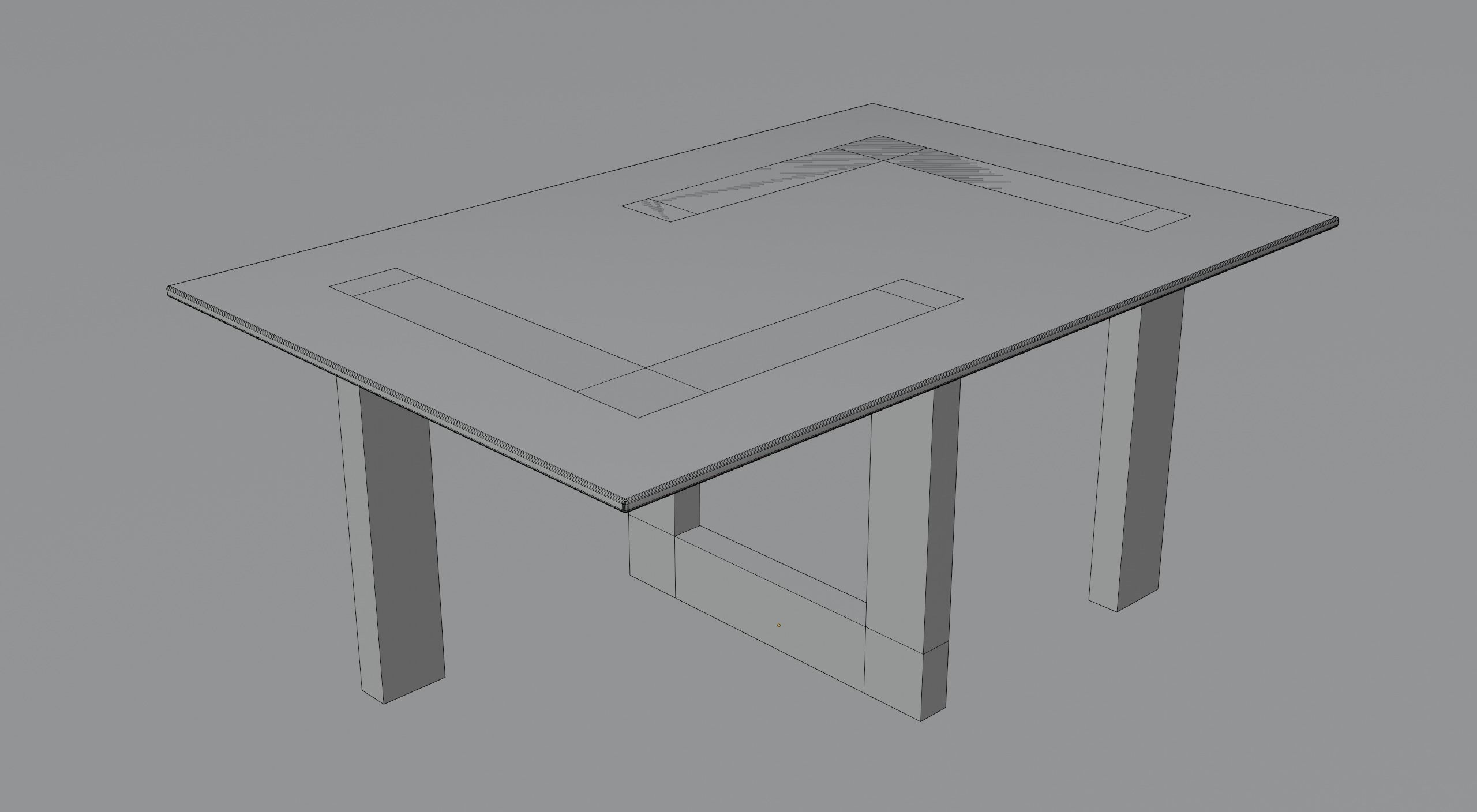 Glass Coffee Table Low-poly 3D model_4