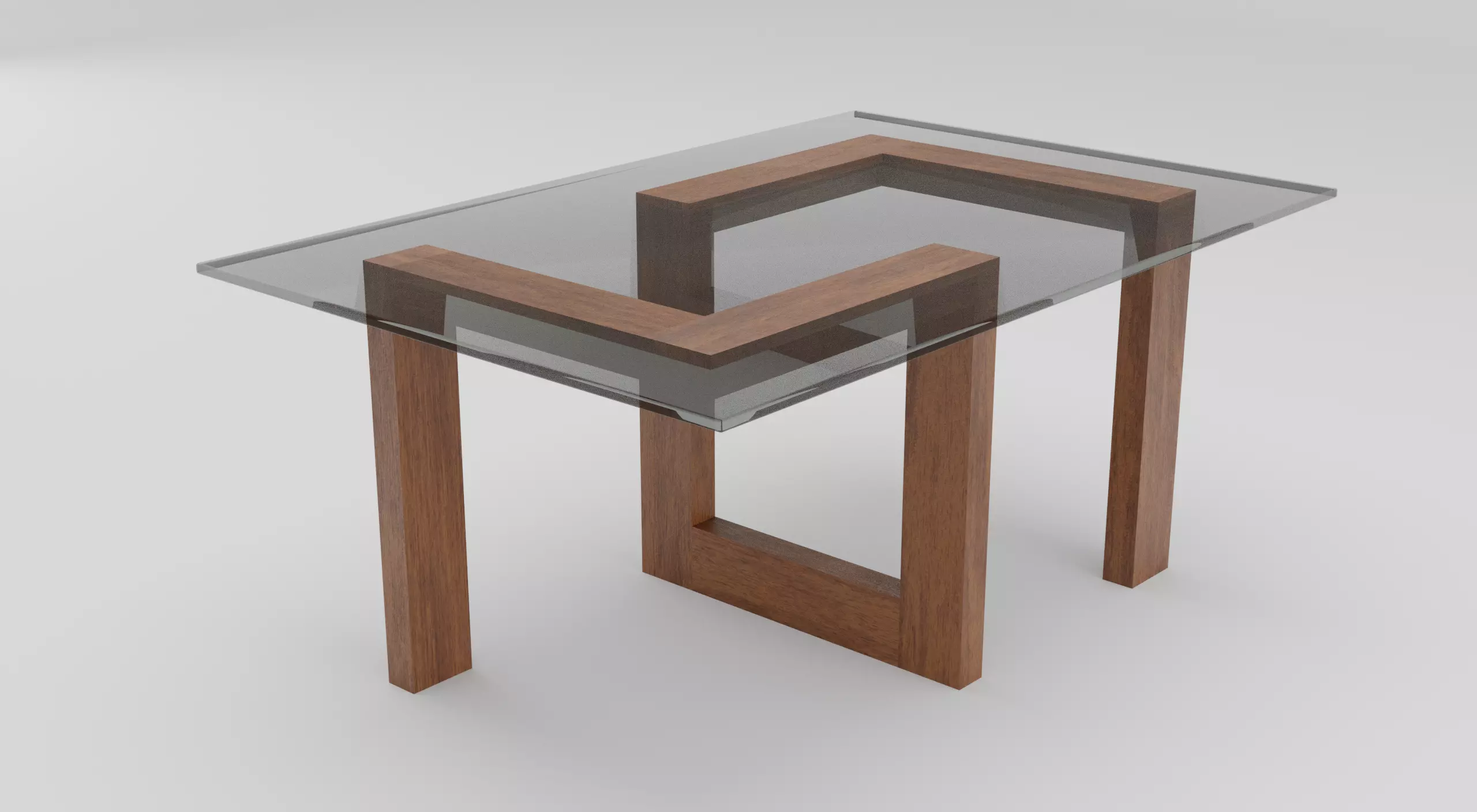 Glass Coffee Table Low-poly 3D model_0