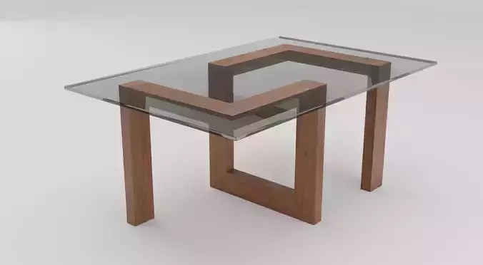 Glass Coffee Table Low-poly 3D model