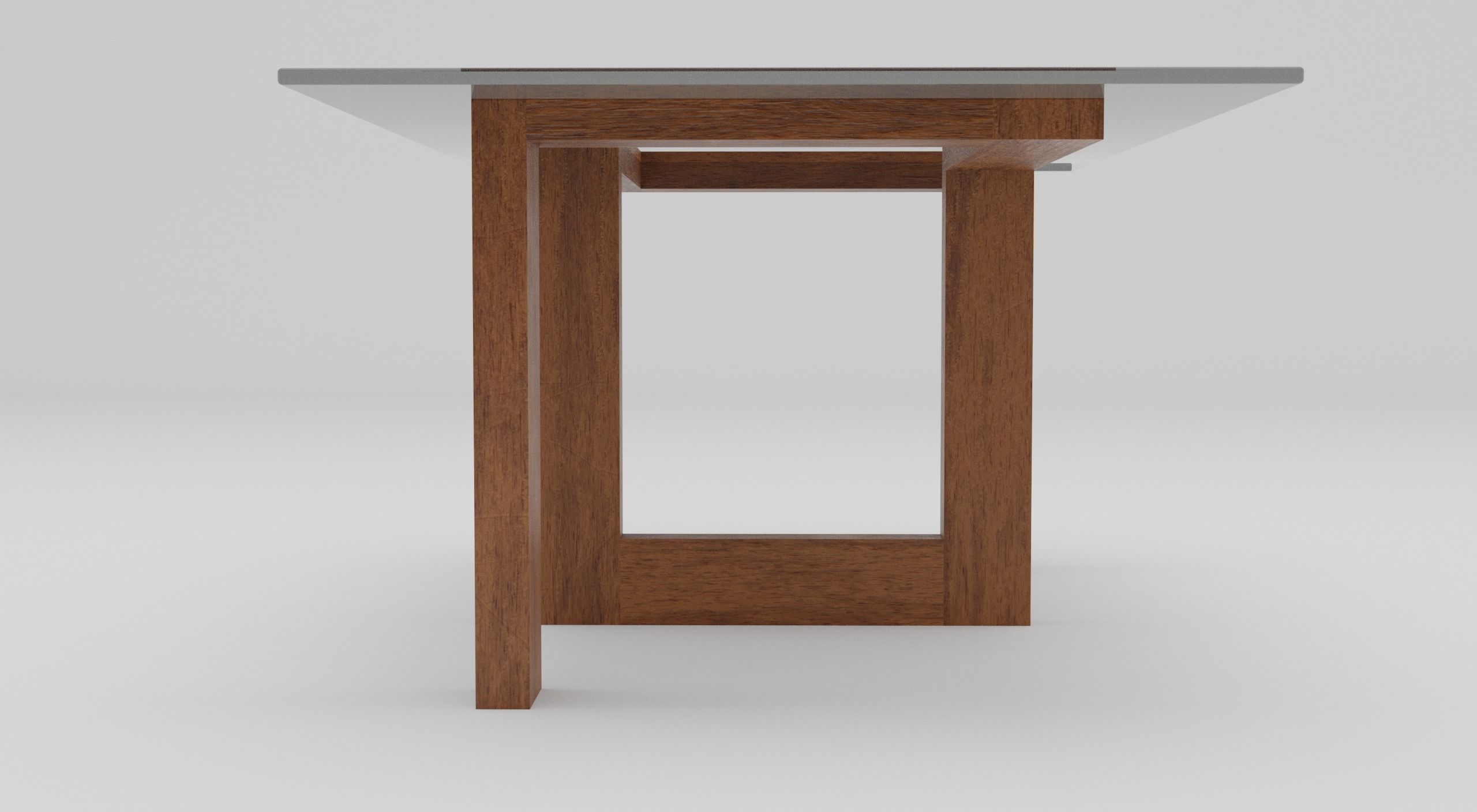 Glass Coffee Table Low-poly 3D model_1