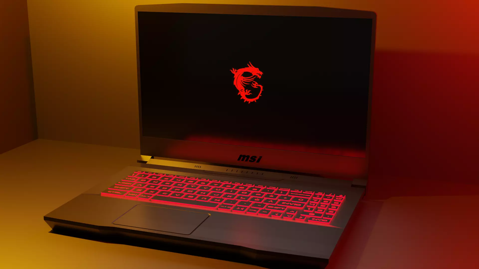 MSI Katana GF66 Low-poly 3D model_0