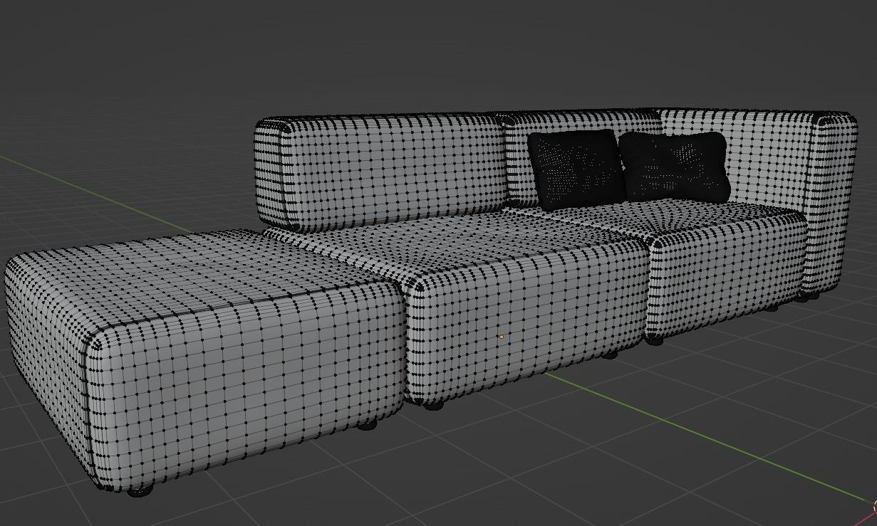 COUCH SOFA Low-poly 3D model_10