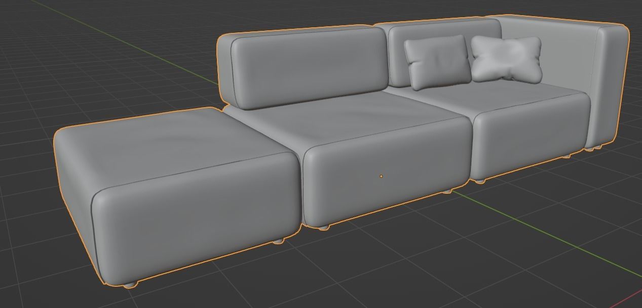COUCH SOFA Low-poly 3D model_8